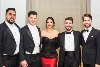 The five finalists (l-r) Benson Wilson, Maximilian Riebl, Rebecca Gulinello, Damian Arnold and Jeremy Kleeman