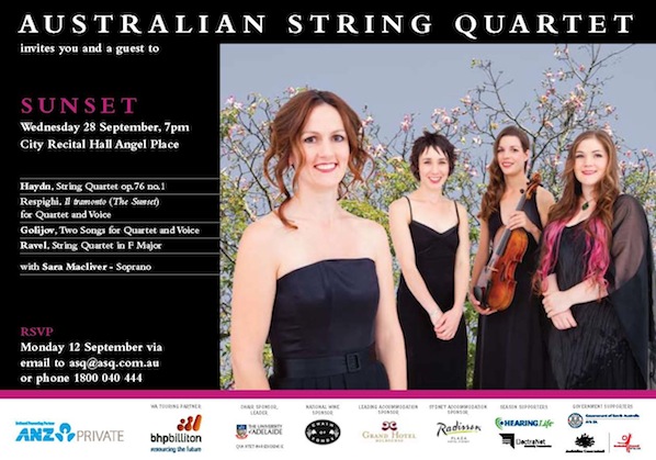 The Sun sets and rises for the Australian String Quartet