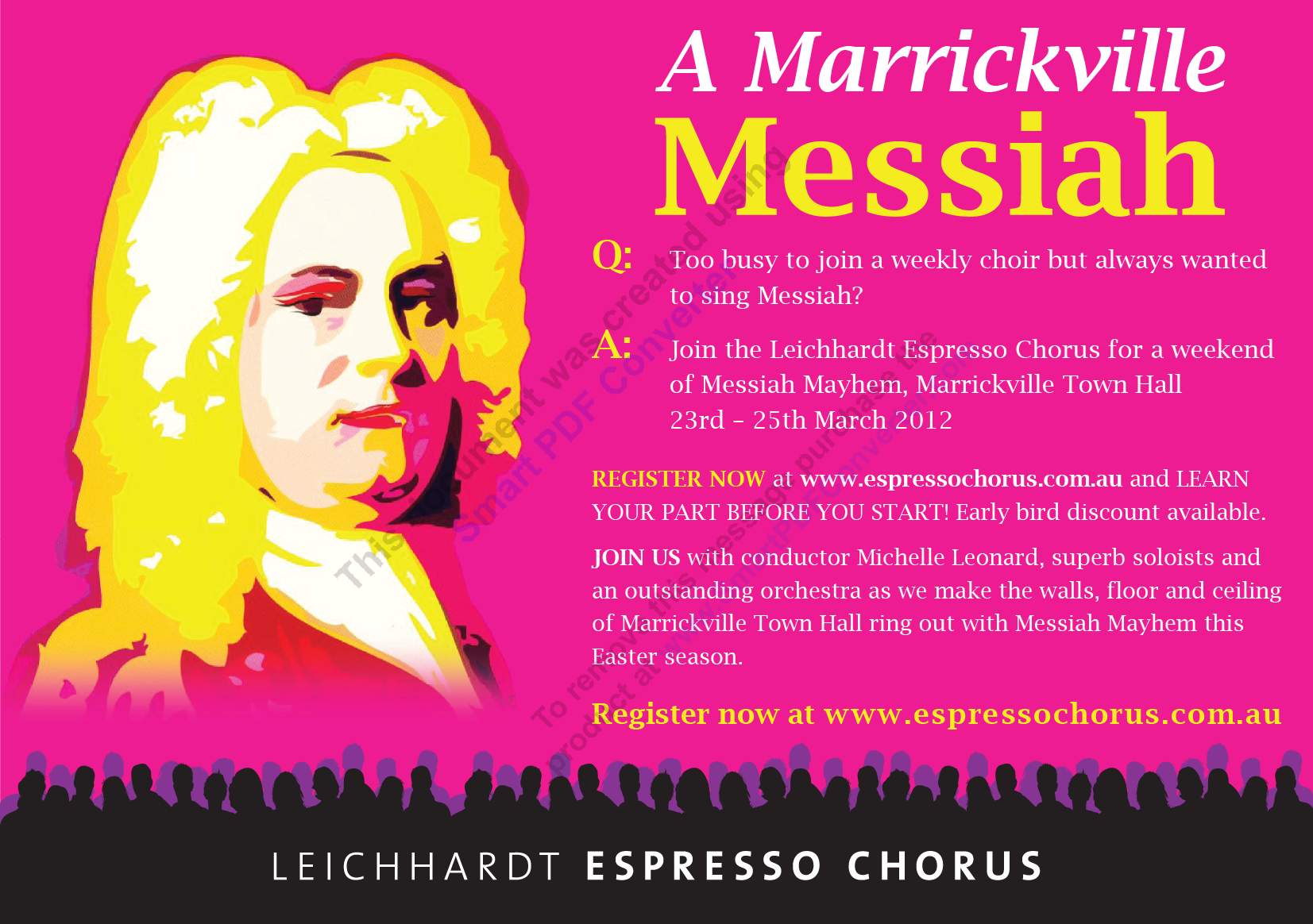 sing messiah with the leichhardt espresso chorus