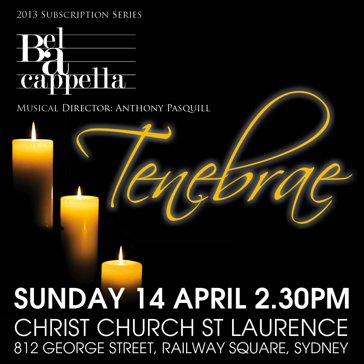 Bel a cappella presents ‘Tenebrae’
