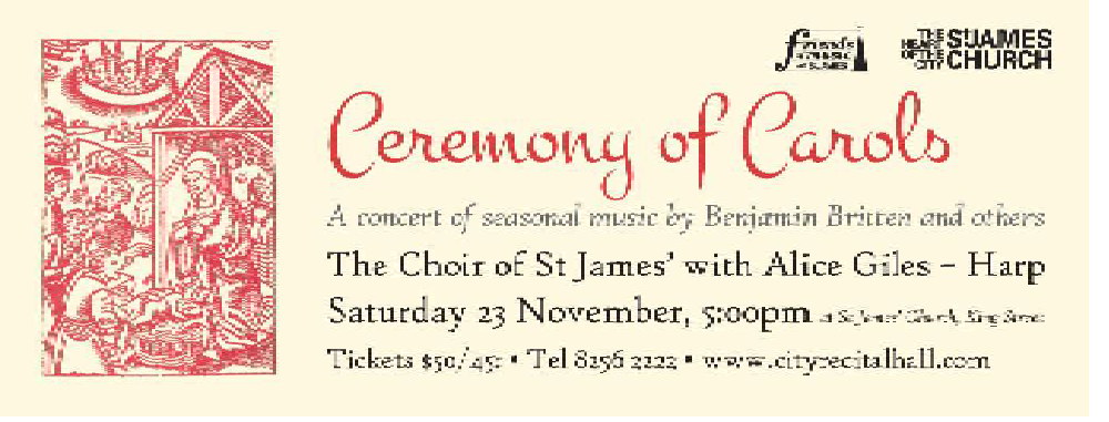 The Choir of St James’ Celebrates Britten, St Cecilia and The Festive Season