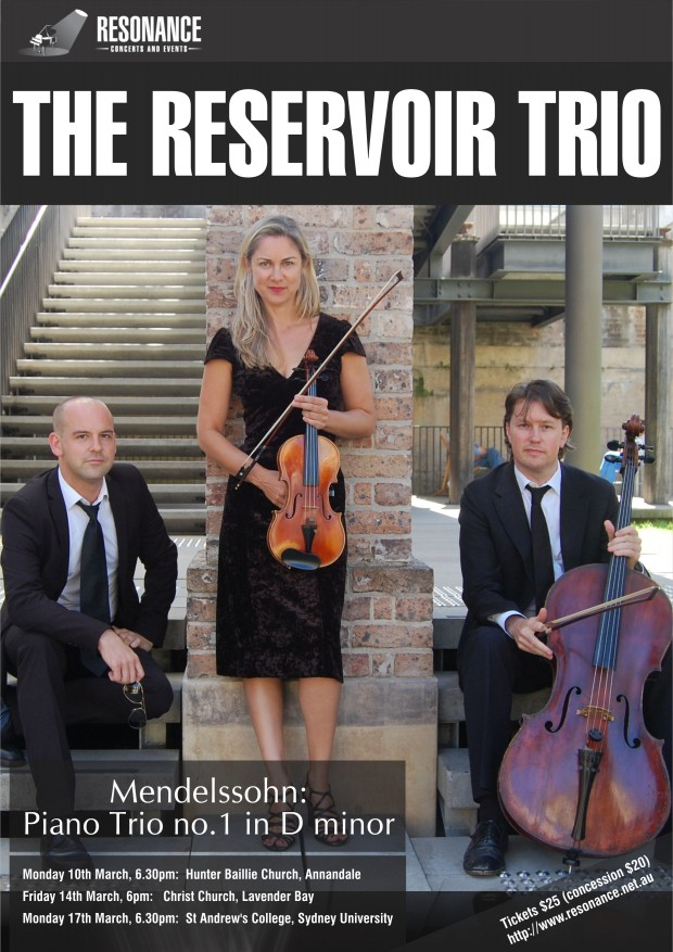 Reservoir Trio Presents Mendelssohn and Grainger