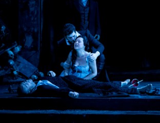 Jud Arthur as Commendatore, Elvira Fatykhova as Donna Anna and John Longmuir as Don Ottavio.