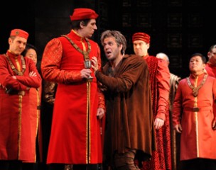 David Corcoran as Borsa, Luke Gabbedy as Marullo, Giorgio Caoduro as Rigoletto and Samuel Dundas as Ceprano.