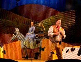 Rachelle Durkin as Adina and Aldo Di Toro as Nemorino. Photo credit Lisa Tomasetti courtesy Opera Australia.