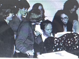 An early image of Dr Nicholas Routley with founding members of the Sydney Chamber Choir 