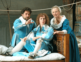 Paolo Bordogna (Figaro), Anna Dowsley (Cherubino) and Taryn Fiebig (Susanna)