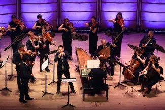 Maurice Steger with the Australian Brandenburg Orchestra directed by Paul Dyer. Photo credit Steven Godbee.