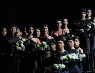 The Opera Australia Chorus perform in Luisa Miller.