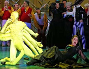 Dancer Thomas Anastopoulos and Anna Yun in Opera Australia's production of The Love for Three Oranges. Photo credit: Prudence Upton