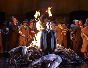 Saimir Pirgu as Shepherd, the Opera Australia Chorus and dancers in Opera Australia’s King Roger. Photo credit: Keith Saunders