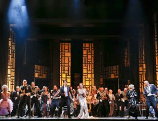 The cast of Opera Australia's production of The Merry Widow at the Arts Centre Melbourne. Photo credit Jeff Busby.