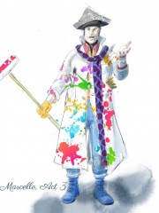 Marcello costume design, act 3 in Handa Opera on Sydney Harbour — La Bohème. Credit Dan Potra