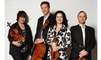 The Goldner String Quartet: L-R Irina Morozova (viola), Julian Smiles ('cello), Dimity Hall (violin) and Dene Olding (violin). Photo Credit: Keith Saunders