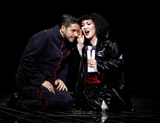 Andeka Gorrotxategi as Pinkerton and Karah Son as Cio-Cio-San in Opera Australia's 2019 production of Madama Butterfly at the Sydney Opera House. Photo credit: Prudence Upton